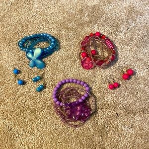 Matching bracelets and earrings